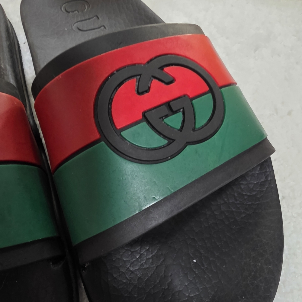 Gucci Signature Stripe Slide Sandals - Men’s - Size 40 - Picture 4 of 11